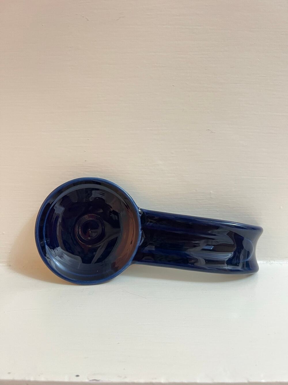 Fiesta Fiestaware Cobalt Blue Ceramic Spoon Rest Homer Laughlin 7"